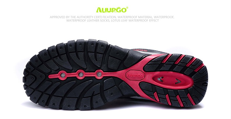 รองเท้าเดินป่าขี่จักรยาน AUUPGO รุ่น 13-03 สีเทาดำ