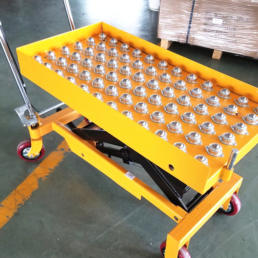 🌈รถเข็นท้องแบน ยกปรับระดับได้ รถเข็น4ล้อ รอบรับน้ำหนักได้สูงสุดถึง 1 ตัน รุ่น PT