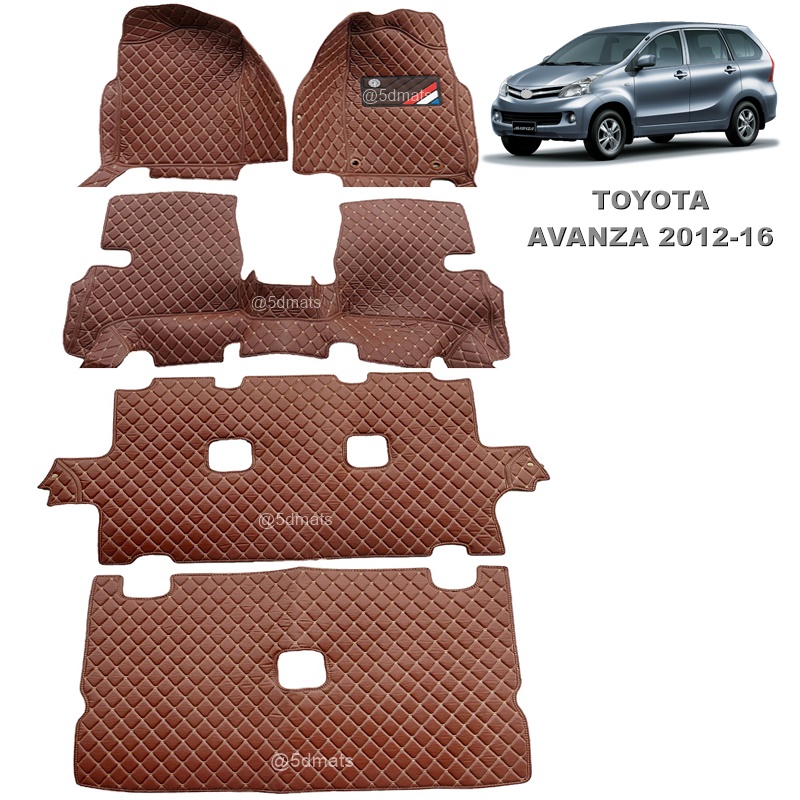พรมปูพื้นรถยนต์ 6D TOYOTA AVANZA (ปี2012-16) พรม6D QX สวยงาม เข้ารูป ปูเต็มคัน 5ชิ้น