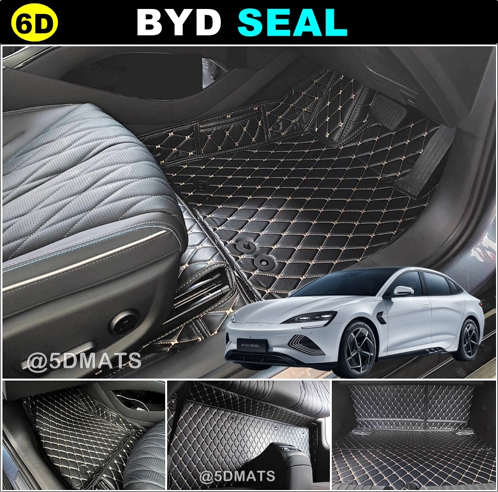 พรมปูพื้นรถยนต์ 6D BYD SEAL 2023 พรม6D บีวายดี ซีล เกรด A หนานุ่ม เต็มคัน (พร้อมส่ง)