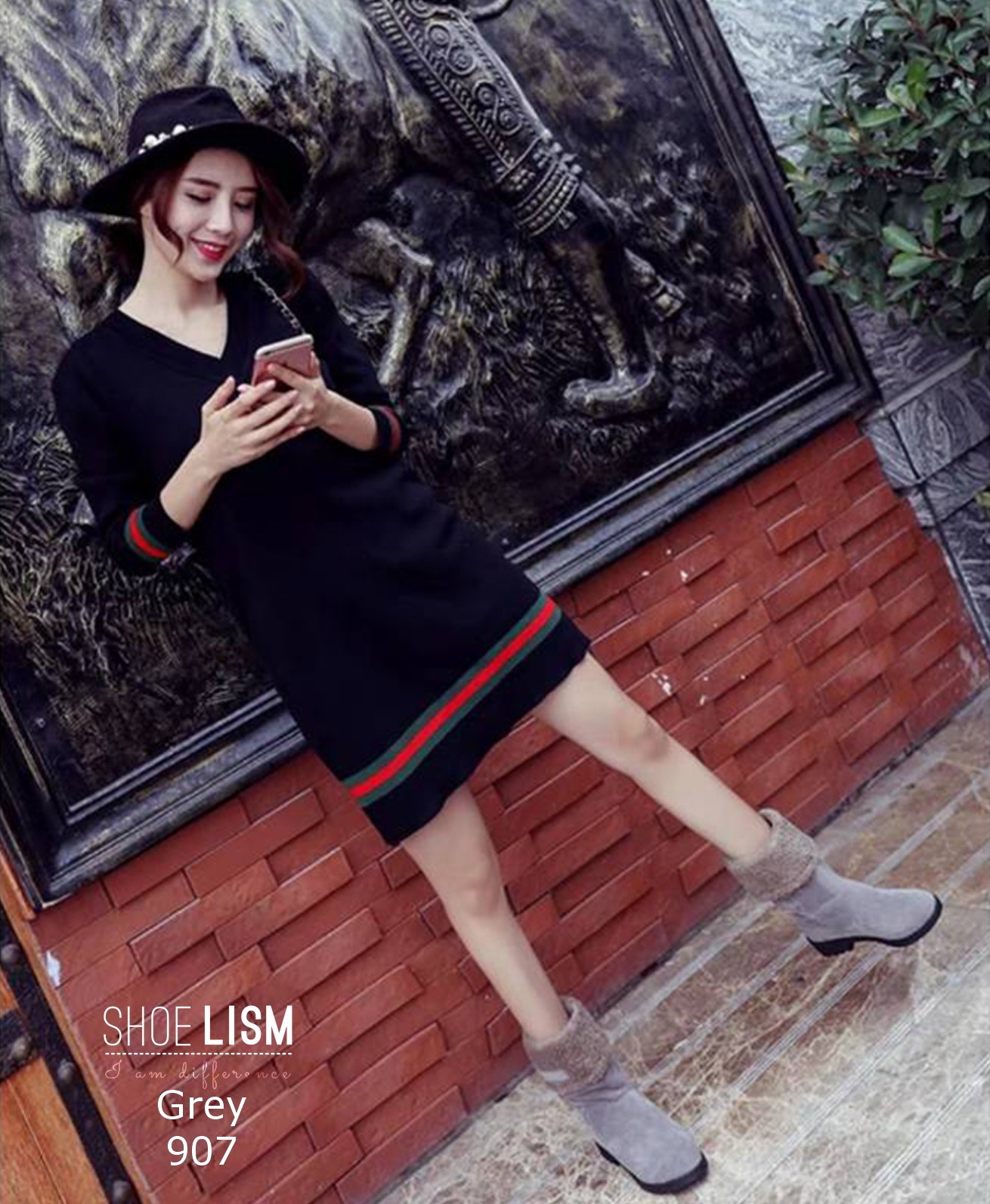 รองเท้าบู๊ท ด้านในขนนุ่ม