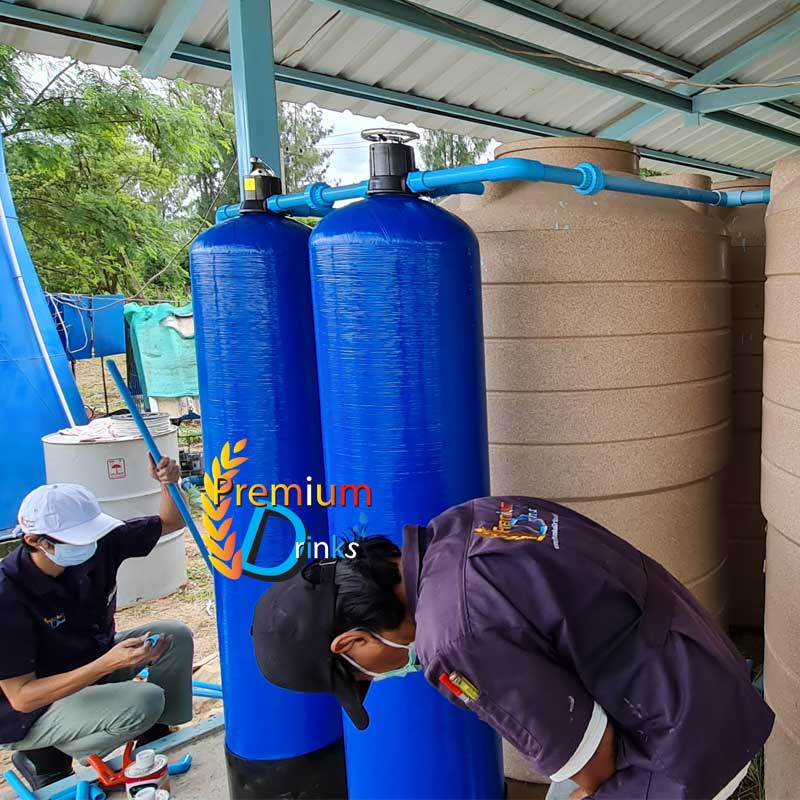 ถังกรองน้ำใช้ FRPขนาด 10x54 จุสาร50 ลิตร 2 ใบ ราคาพร้อมติดตั้ง