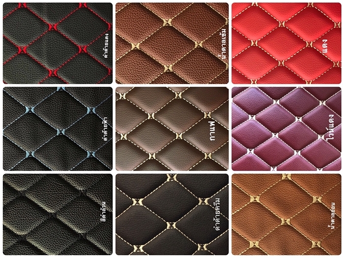 พรมปูพื้นรถยนต์6D BENZ SLK สีดำด้ายแดง เข้ารูป 2ชิ้น