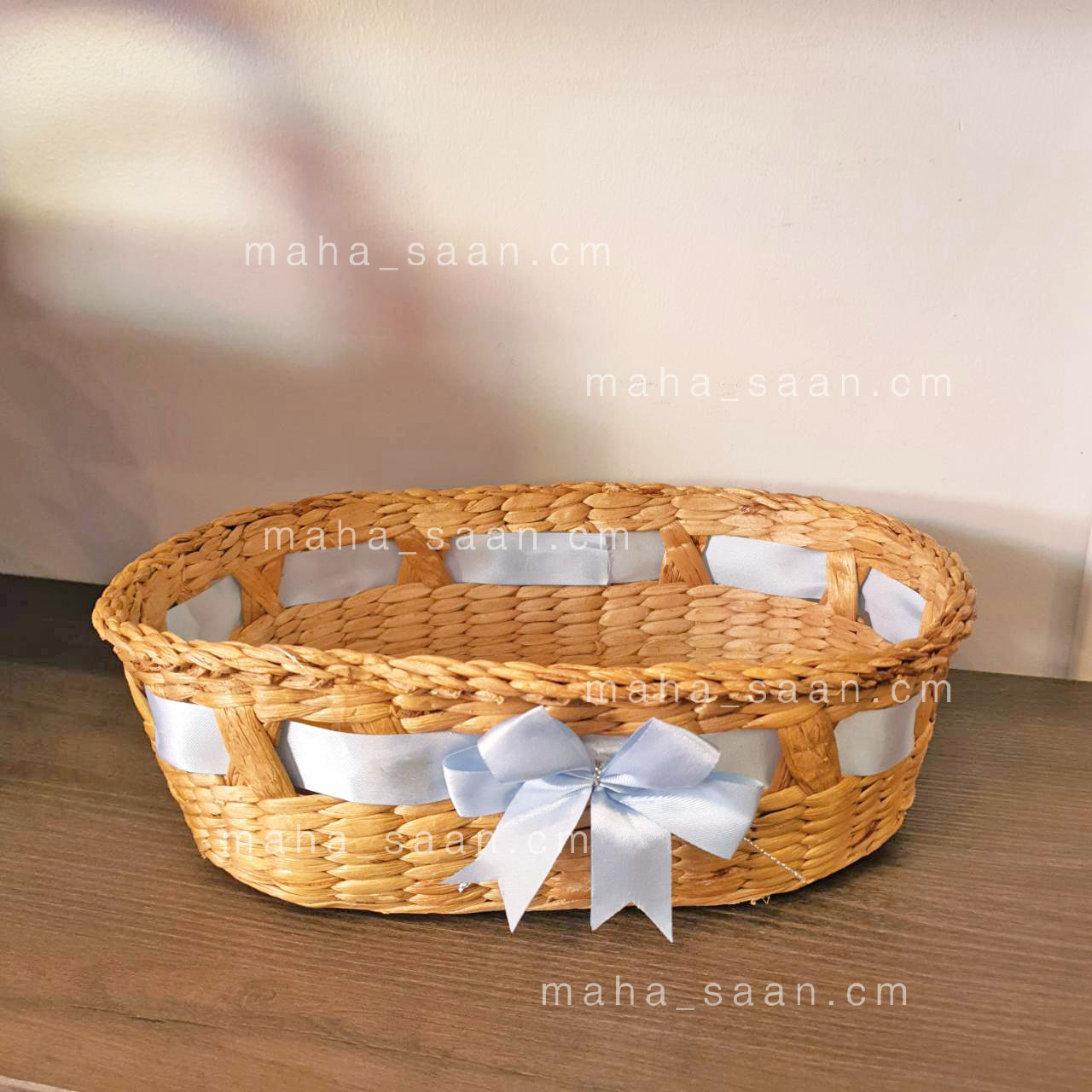 ตะกร้าปีใหม่ แต่งโบว์ ใส่ของขวัญ ผักตบชวา มินิมอล ใส่ผลไม้ ถาดอาหาร🎀