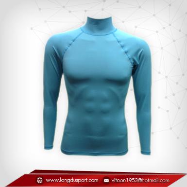 Body Fit / Base Layer เสื้อรัดรูป คอตั้ง แขนยาว สีฟ้า skyblue