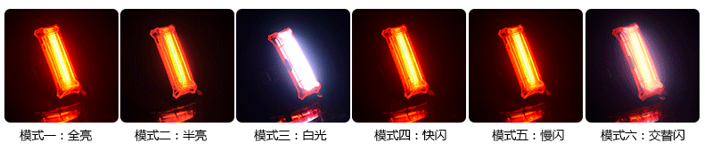 ไฟท้ายจักรยาน 3 สีสลับกัน NIGHT RIDING ชาร์ต USB