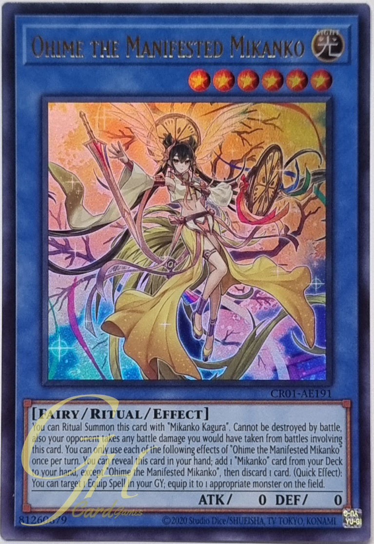 Yugioh [CR01-AE191] Ohime the Manifested Mikanko (Ultra Rare)