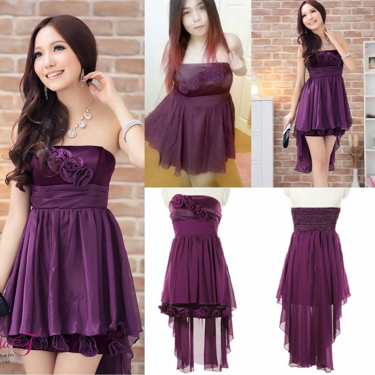 เดรสราตรีเกาะอกเกาหลี สาวอวบ