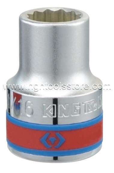 ลูกบ็อก สั้น สีขาว รู3/4 สิบสองเหลี่ยม KING TONY