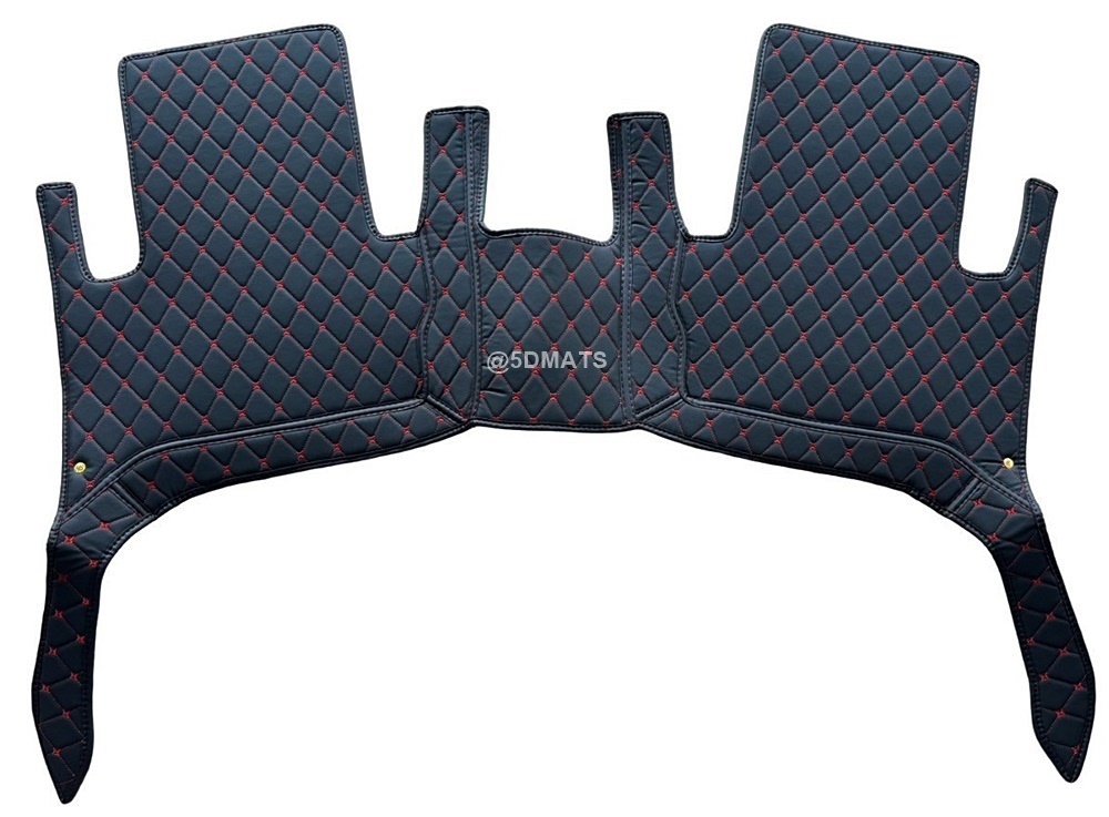 พรมปูพื้นรถยนต์ 6D ISUZU MU-X ปี2012-19 พรม6D อีซูซุ มิวเอ็กซ์ สีดำด้ายแดง เต็มคัน