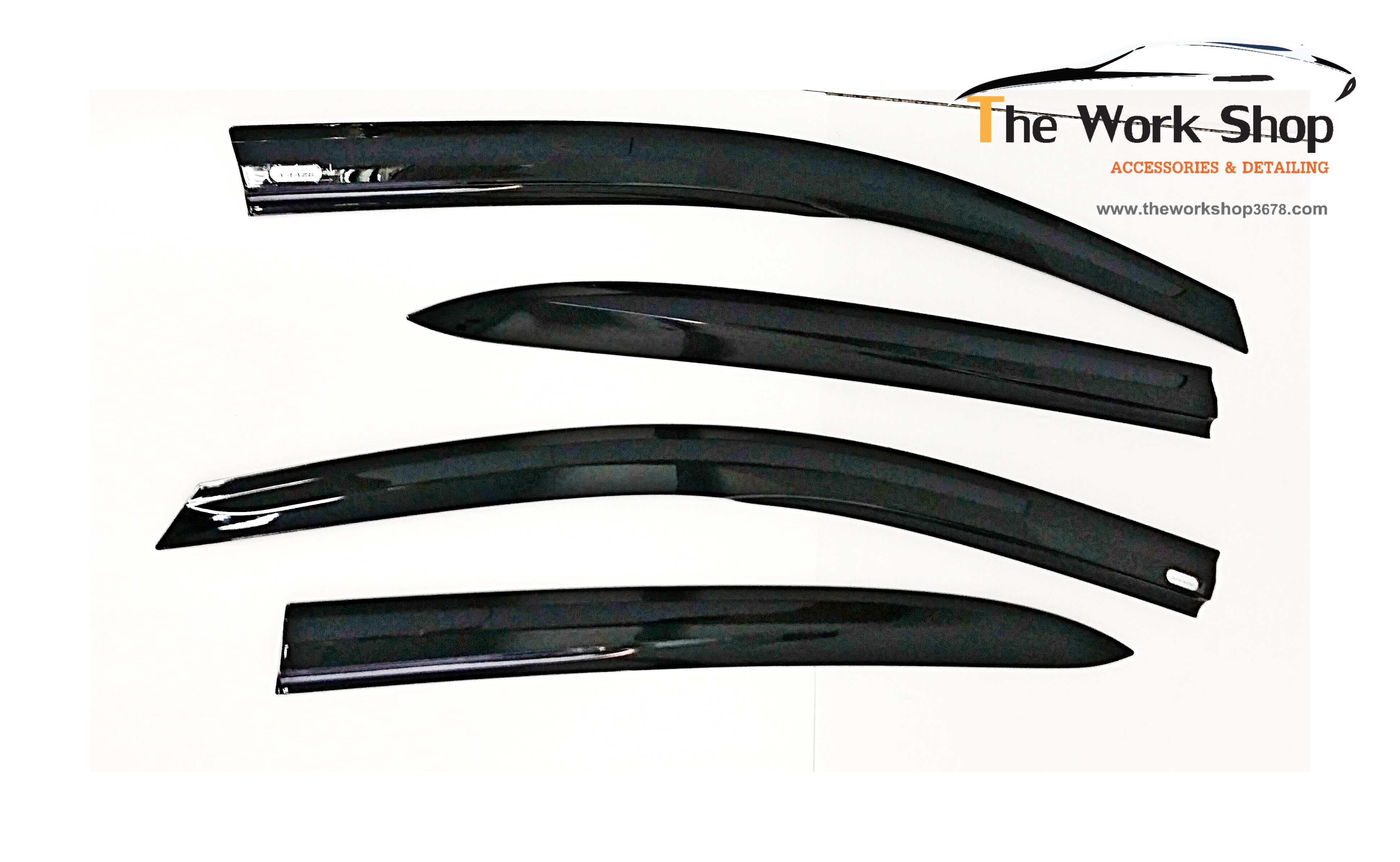 Smoked Door Visor for Brio Amaze T Style - กันสาดสีดำ