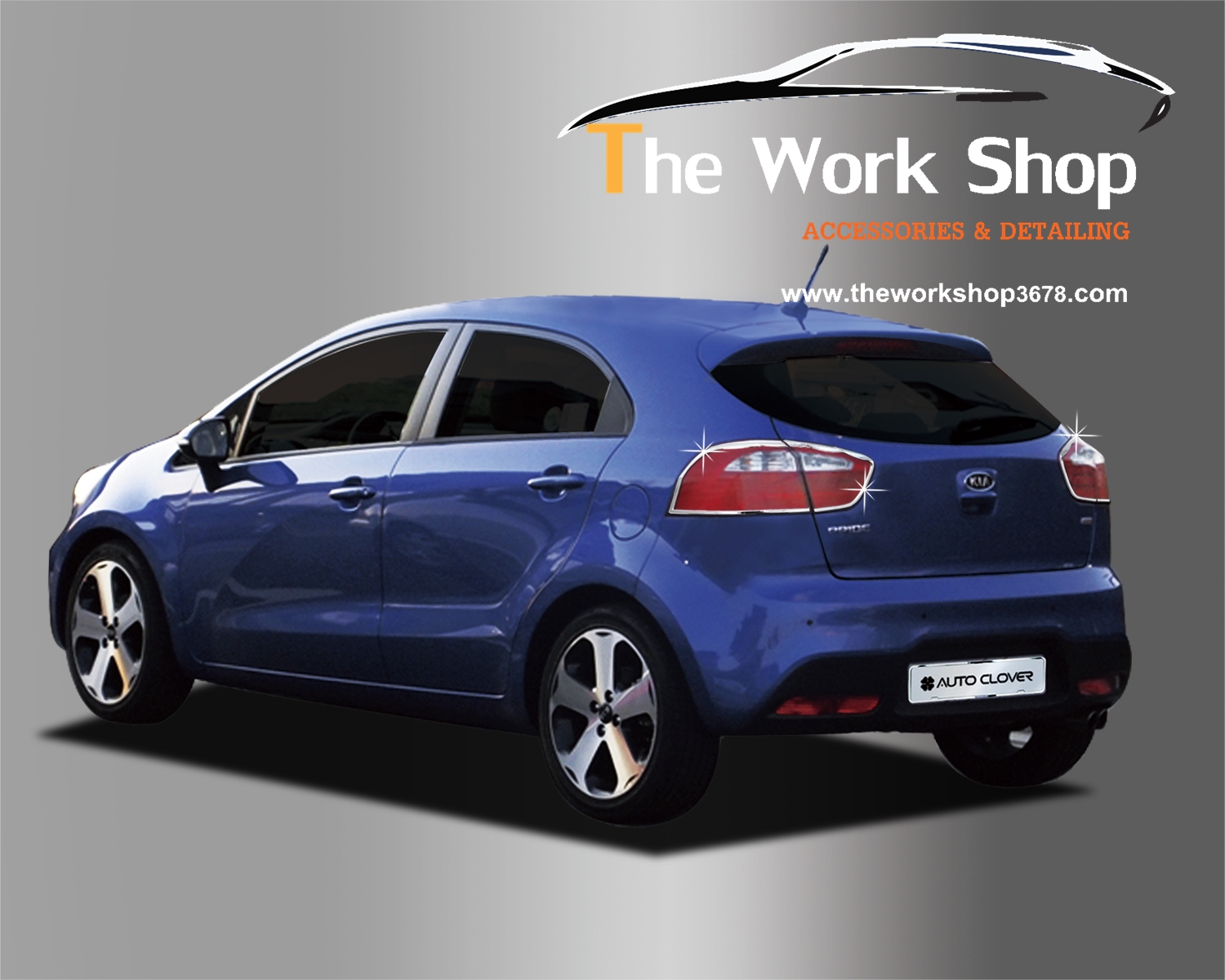 Rear Lamp Garnish / Chrome Rear Lamp Cover for Rio 5 Door ( โครเมี่ยมแต่งไฟท้าย )