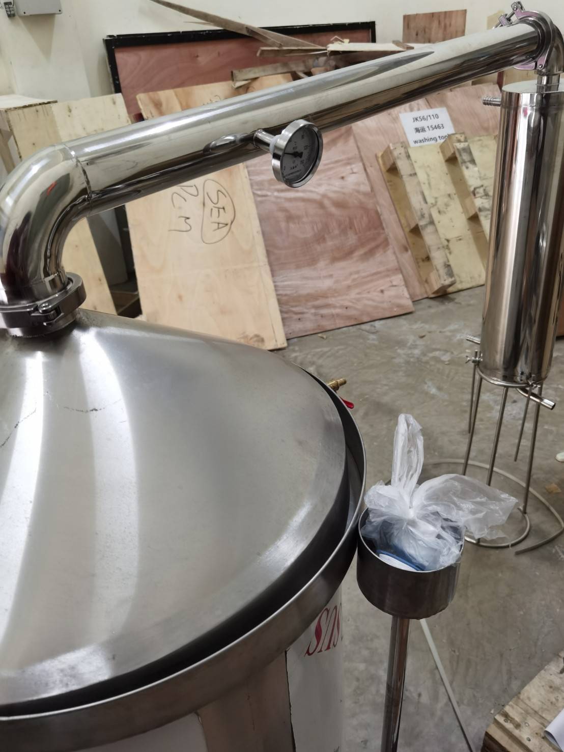 YANTAI-03 หม้อต้ม หม้อกลั่น กลั่นสมุนไพร กลั่นน้ำมันหอมระเหย ,เหล้า,ไวน์ 150L