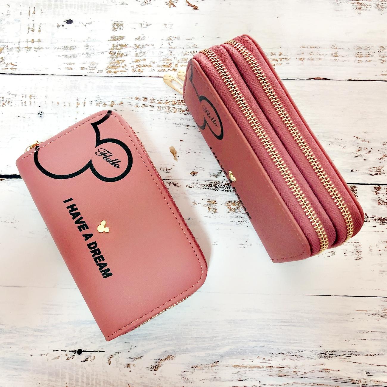 พร้อมส่ง กระเป๋าสตางค์ใบกลาง กระเป๋าสตางค์Forever Young กระเป๋าสตางค์หญิง รุ่นSC-410 สีชมพููเข้ม