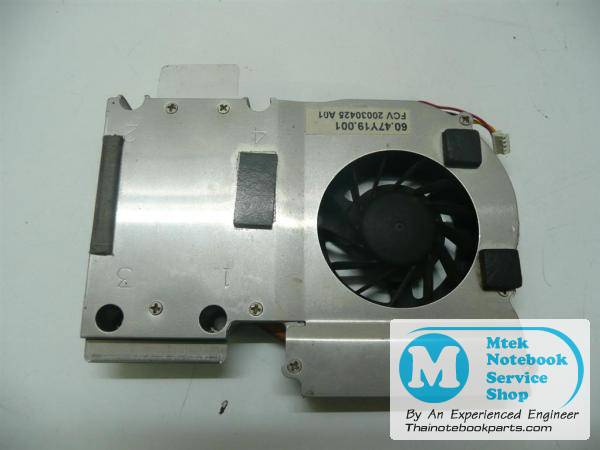 MT00130 พัดลมและฮีทซิงค์ระบายความร้อนโน้ตบุ๊ค Acer Aspire 1600 Cooling Heatsink,Fan 60.47Y19.001(Used) 2