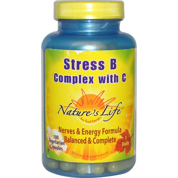 Nature's Life, Stress B Complex with C, 100 Veggie Caps