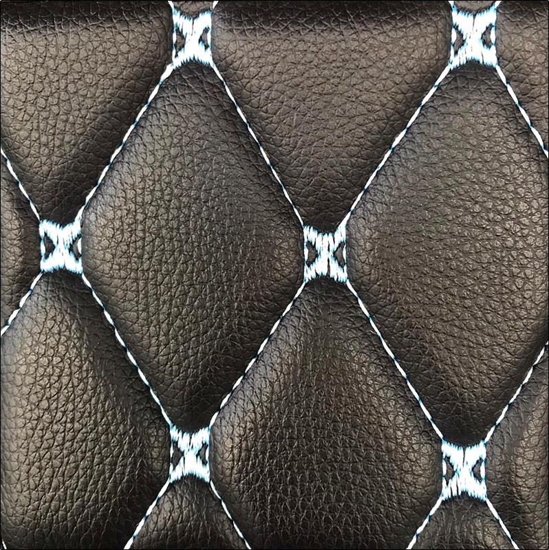 พรมปูพื้นรถยนต์6D MAZDA CX-5 2013-16 สีดำด้ายฟ้า เต็มคัน