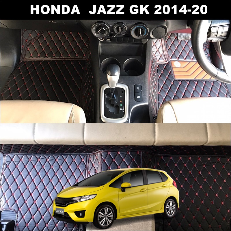 พรมปูพื้นรถยนต์ 6D HONDA JAZZ GK (2014-20) พรม6D QX สวยงาม เข้ารูป รวมแผ่นท้าย ปิดเบาะ ตรงรุ่นรถ 6ชิ้น