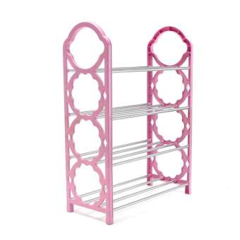 Gion - ชั้นวางรองเท้าสแตนเลส 4 ชั้น ( Pink )