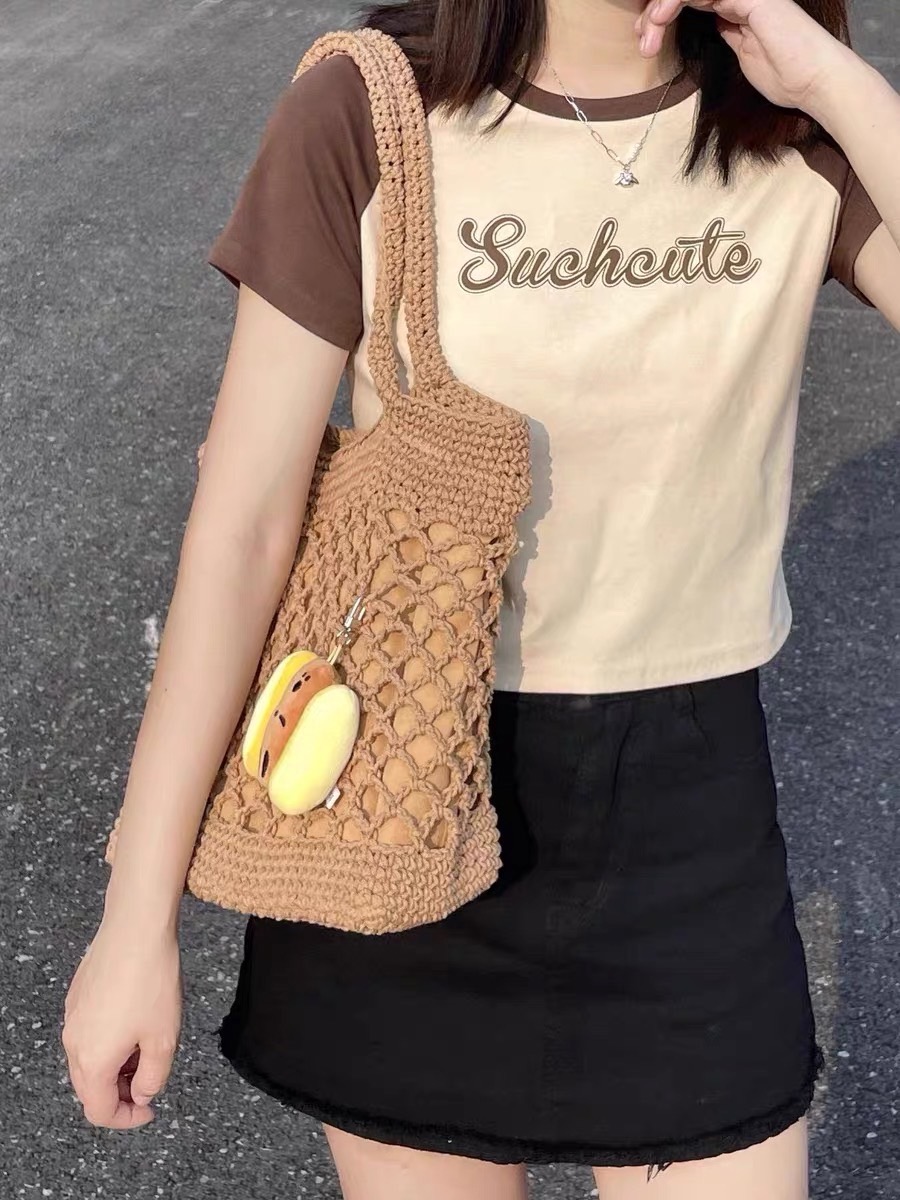 กระเป๋าถักสะพาย ไปคาเฟ่ ไปทะเล แฟชั่นเกาหลี 🎀