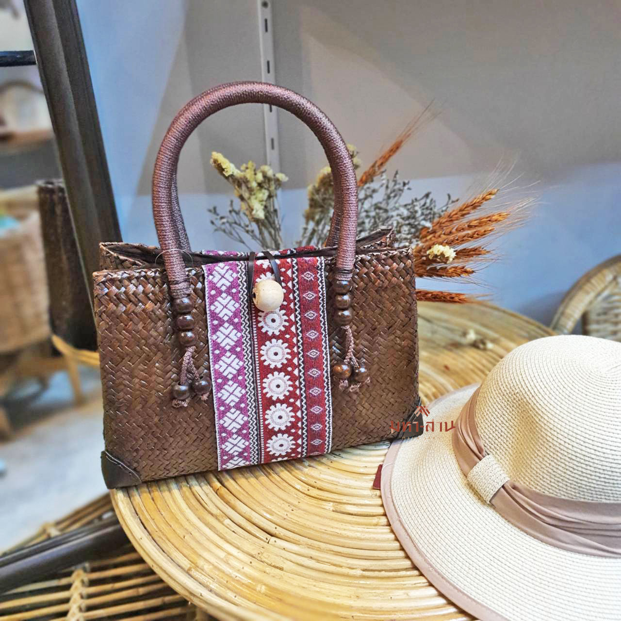 กระเป๋ากระจูด ของขวัญเกษียณ กระเป๋าถือ กระเป๋าผ้าไทย คละแบบ 👜