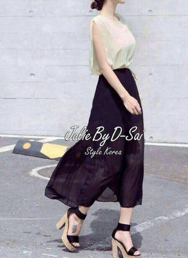 Jolie By D-Sai Maxi Dress ~ Korea Design Maxi Dress ชุดแม๊กซี่เดรสยาวเนื้อผ้าชิฟฟ่อน ตัวเสื้อ Design เก๋ๆตัดต่อ 2 ชั้น