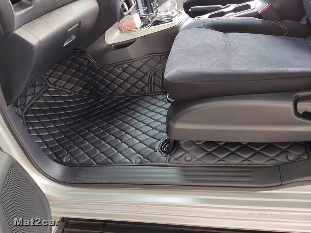 พรมปูพื้นรถยนต์6D NISSAN NAVARA NP-300 CAB พรม6D หนังpvcแท้ หนานุ่ม เกรดA เต็มคัน (3ชิ้น) st