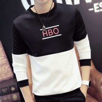 เสื้อยืดชาย แขนยาว พอดีตัว (Hob สีดำฤดูใบไม้ผลิและฤดูใบไม้ร่วงวรรค)