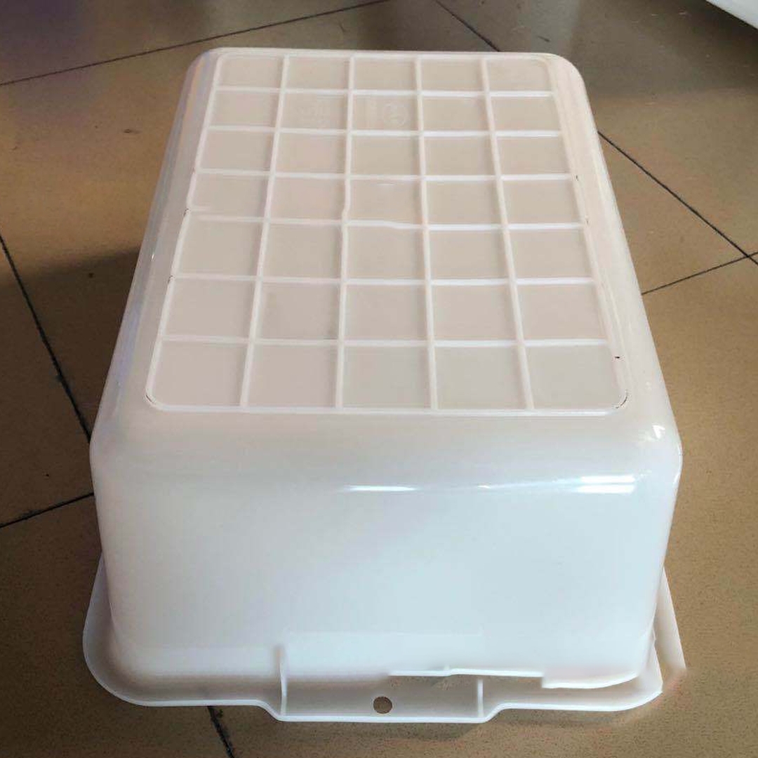 🌈ถาดตะกร้าพลาสติกทึบสีขาวทรงสี่เหลี่ยม ตะกร้าเก็บของ เนื้อ PP PE แข็งแรงทนทาน Plastic tray