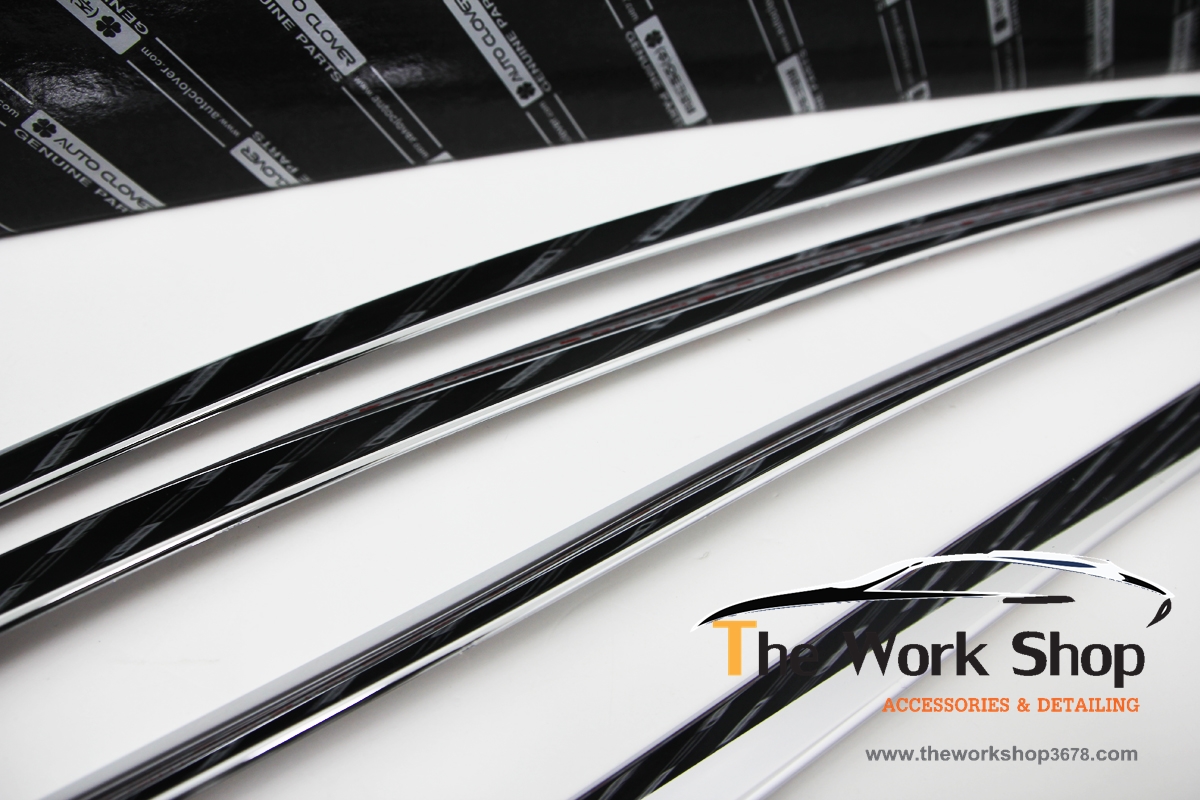 Luxury Door Visor / Ssangcarful for Rio 5 Door ( ชุดโครเมี่ยมแต่งขอบกระจกด้านบน )