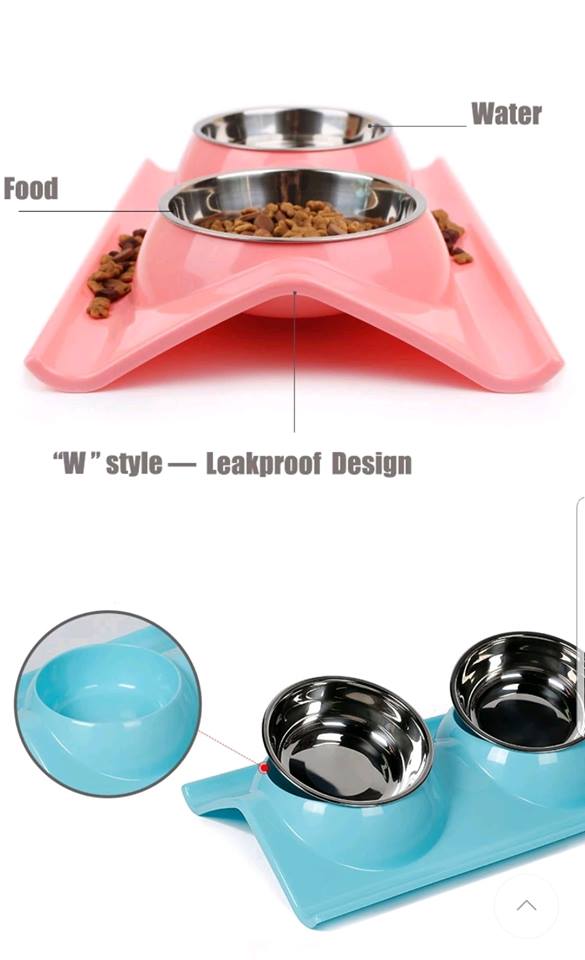 ชามคู่ให้อาหารน้ำ สำหรับสัตว์เลี้ยง