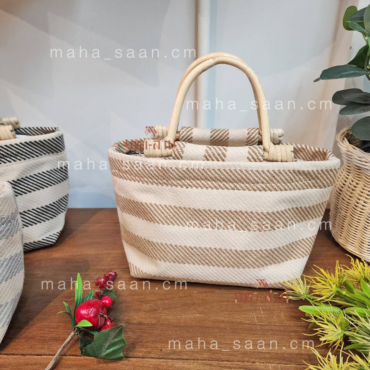 กระเป๋าผ้า หูหวาย คละแบบ สั่งผลิตติดแบรนด์ลูกค้าได้ 🎁