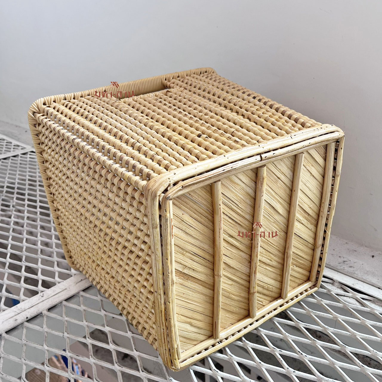 ตะกร้าผ้าหวาย หูหิ้ว มินิมอล🧺