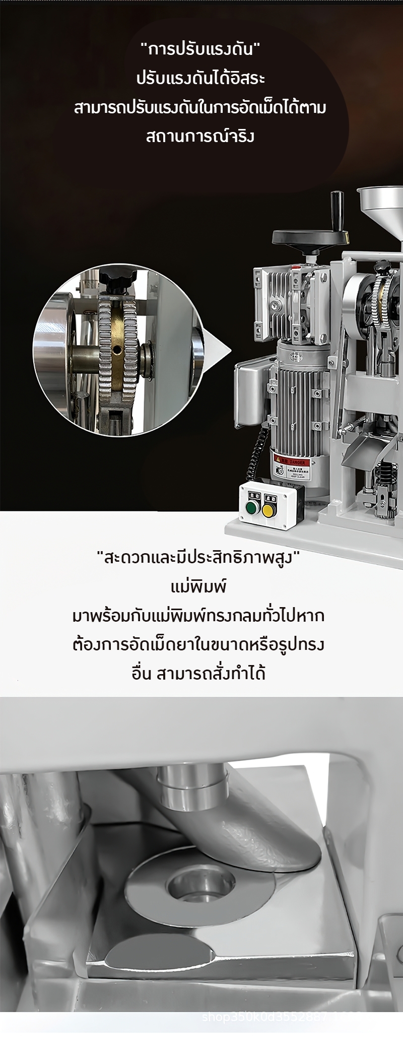 เครื่องอัดเม็ดยาสมุนไพรจีนและเม็ดลูกกวาดนมผง รุ่น DNP-5T/6T