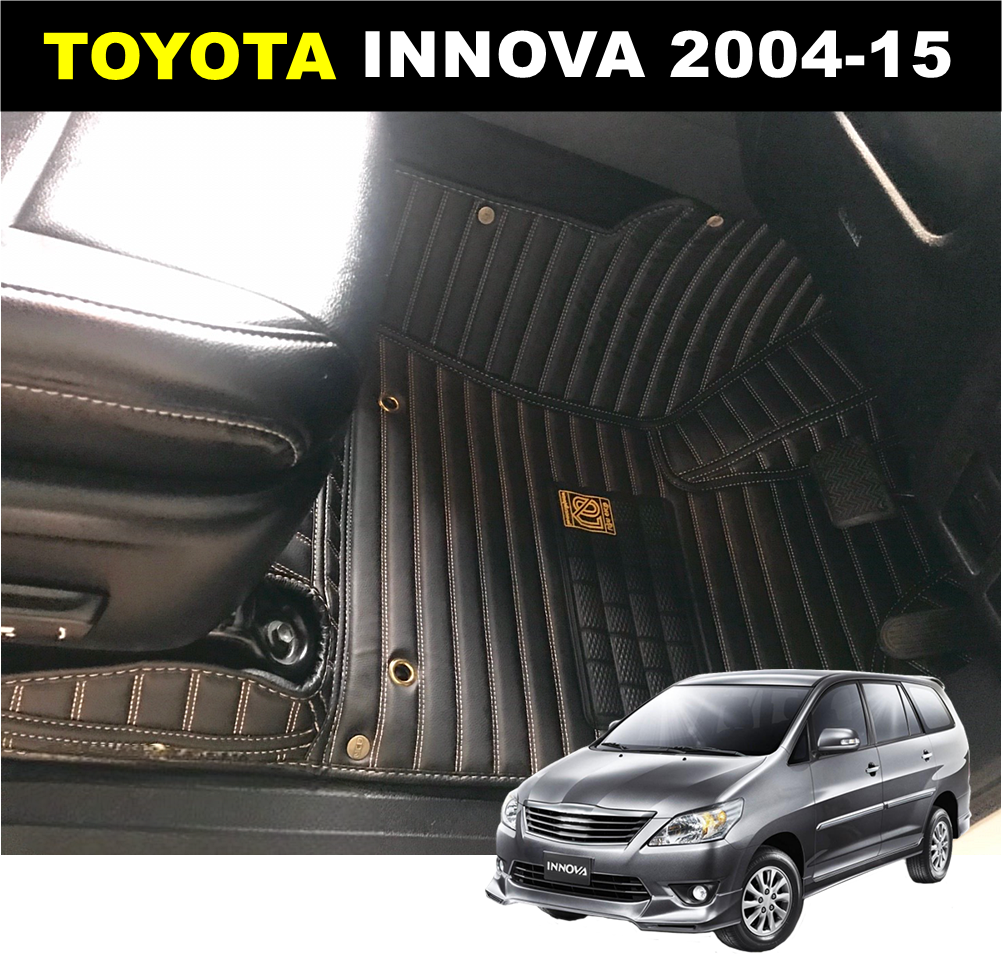 พรมปูพื้นรถยนต์ 5D TOYOTA INNOVA ปี 2004-2015 หนังลายตรง เต็มคัน7ชิ้น (เเจ้งสีในเเชทได้นะคะ)