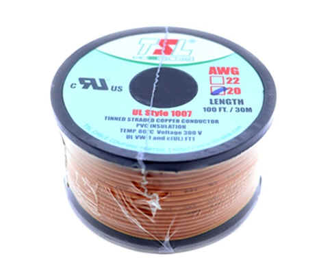 สายไฟอ่อน UL1007 ความยาวม้วนละ 100 ฟุต AWGขนาดต่างๆ (Standard Wire)