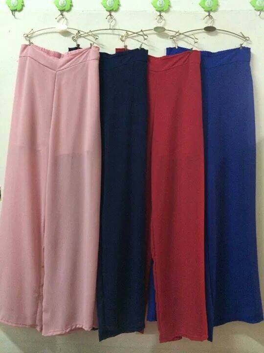 กางเกงผ้าชีฟอง มีซับใน