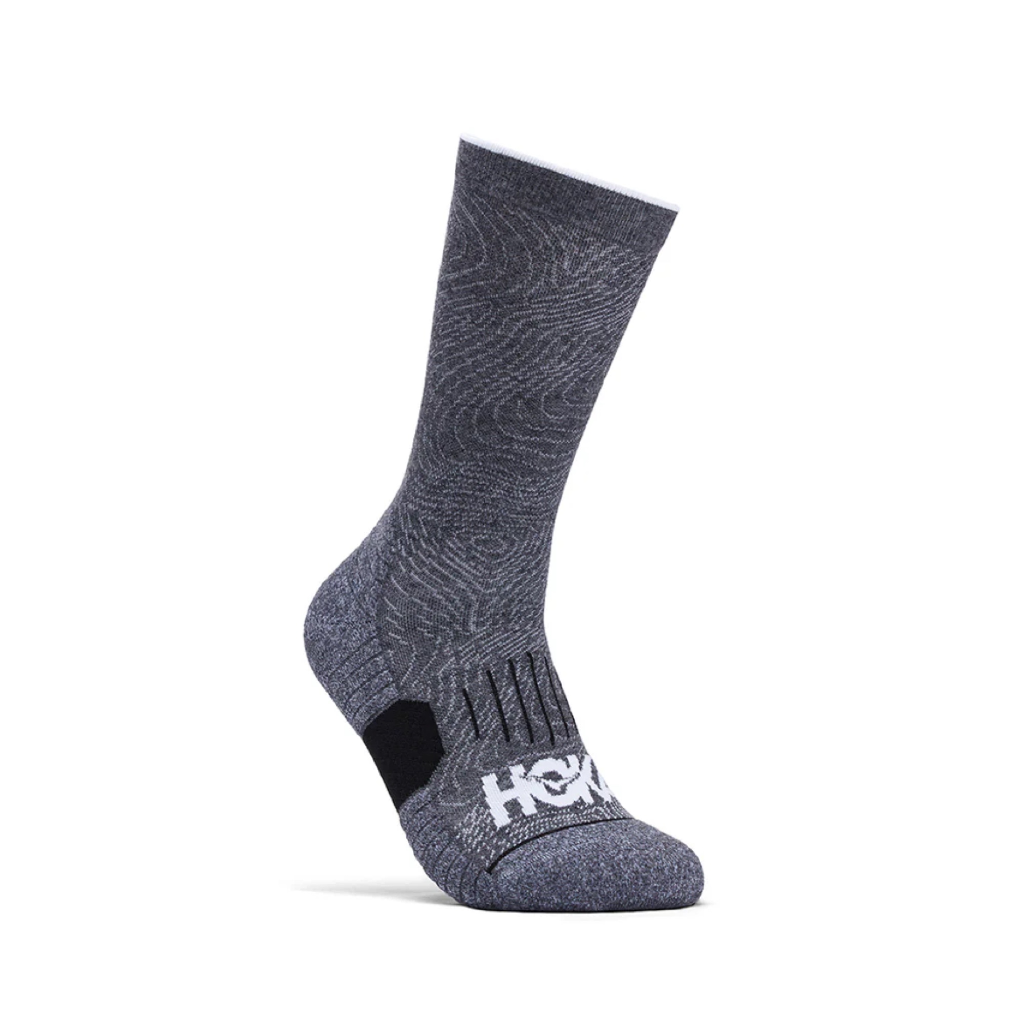 ถุงเท้าวิ่ง HOKA Running Crew Socks ‘MonoChrome‘ #แพค1คู่ (L)