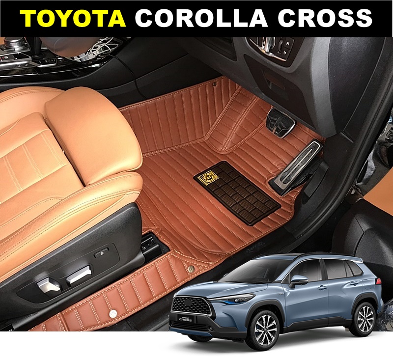 พรมปูพื้นรถยนต์ 5D TOYOTA COROLLA CROSS เบนซิน/ไฮบริด ลายหนังตรง เต็มคัน6ชิ้น (เเจ้งสีในเเชทได้นะคะ)