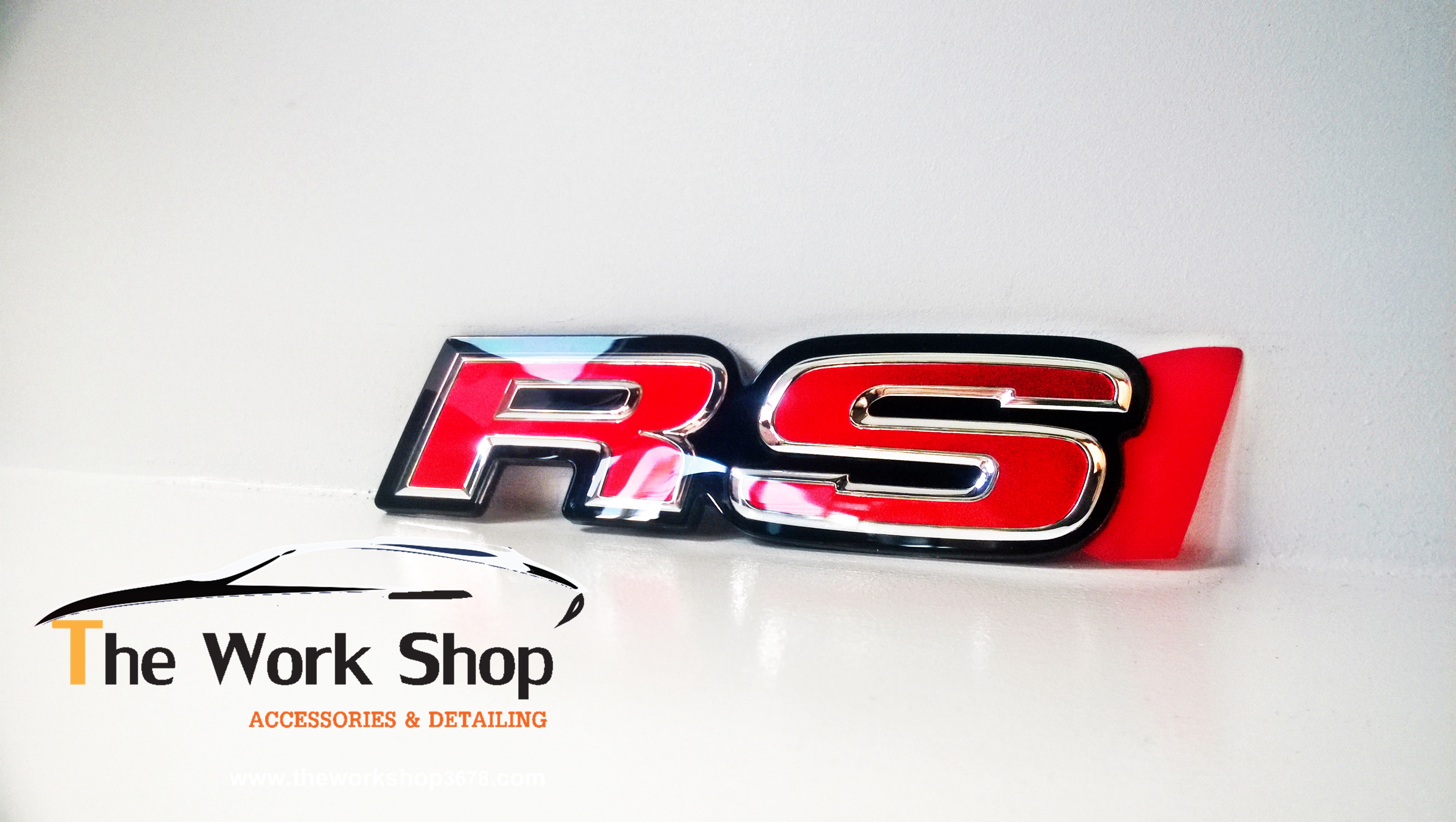 RS Emblem for Honda ( โลโก้ RS สีแดงแต่งหน้า - หลัง ทุกรุ่น )