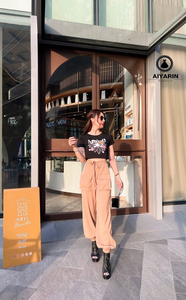 set เสื้อ+ กางเกงขายาวใส่ชิคๆน่ารักๆค่า