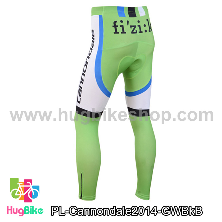 กางเกงจักรยานขายาวทีม Cannondale 14 เขียวขาวดำฟ้า