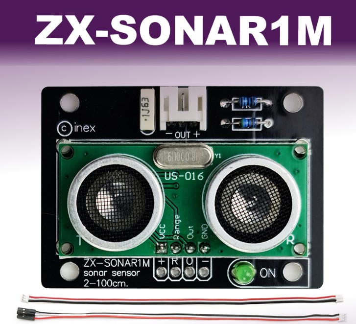 ZX-SONAR1M โมดูลวัดระยะทางด้วยคลื่นอัลตร้าโซนิกแบบให้ผลการทำงานเป็นแรงดันไฟตรง ZX-SONAR1M