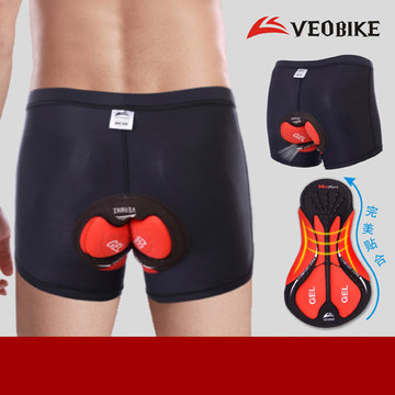 กางเกงจักรยาน Boxer VeoBike กางเกงสีดำ เป้าเจลสีแดงดำ