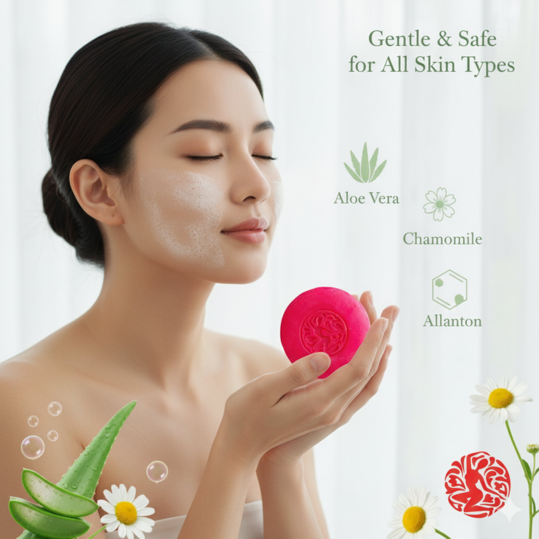 MONDODARI Pomegranate Soap – สบู่ทับทิมผิวใส เนียนนุ่ม 100 กรัม