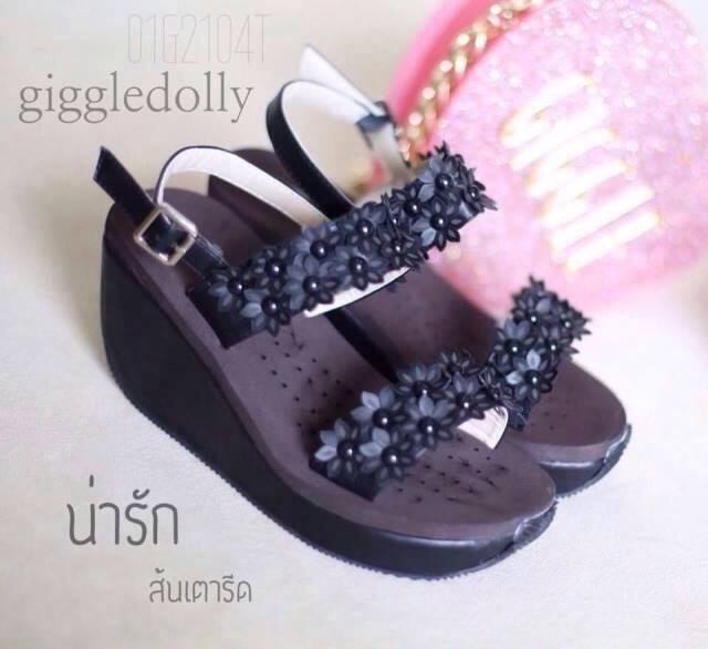 รองเท้าส้นเตารีดสูง3"เสริมหน้า1"