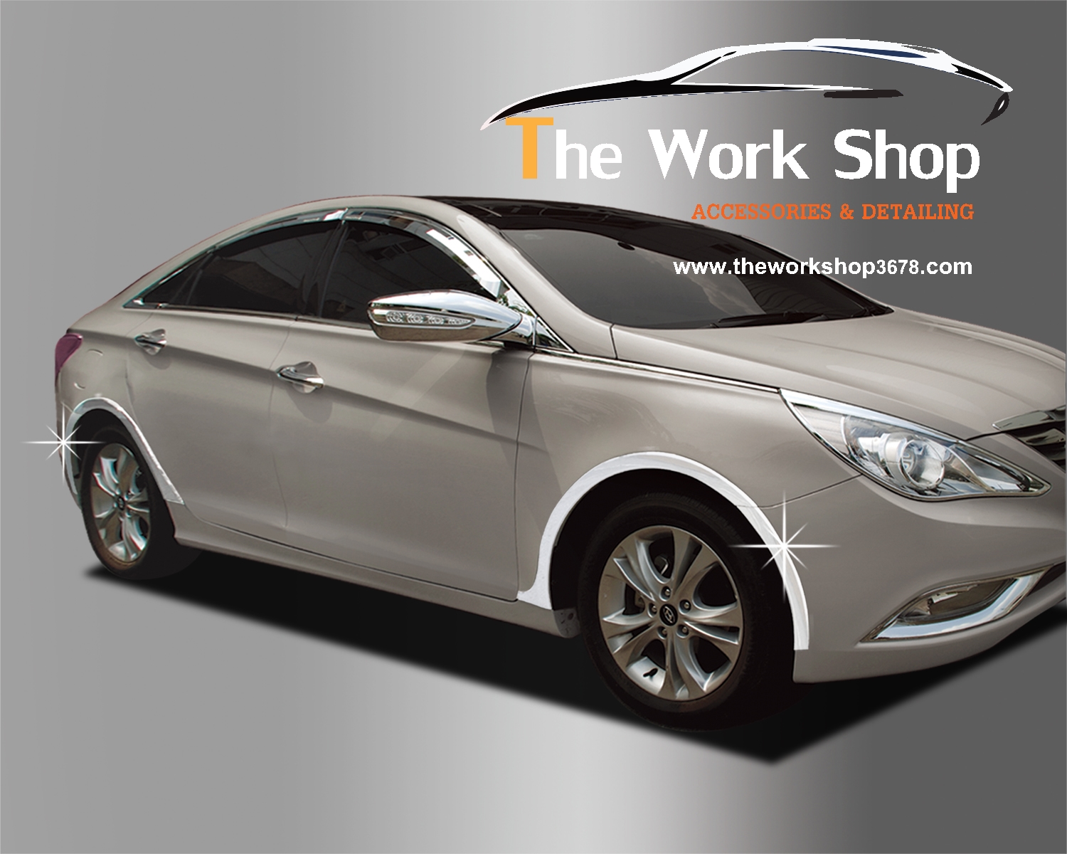 Chrome Fender Molding Cover for Sonata ( โครเมี่ยมแต่งซุ้มล้อ )