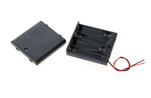 รางถ่าน (Battery Holder) ขนาด AAA 4 ก้อน 6V. แบบมีฝาและสวิตช์เปิดปิด