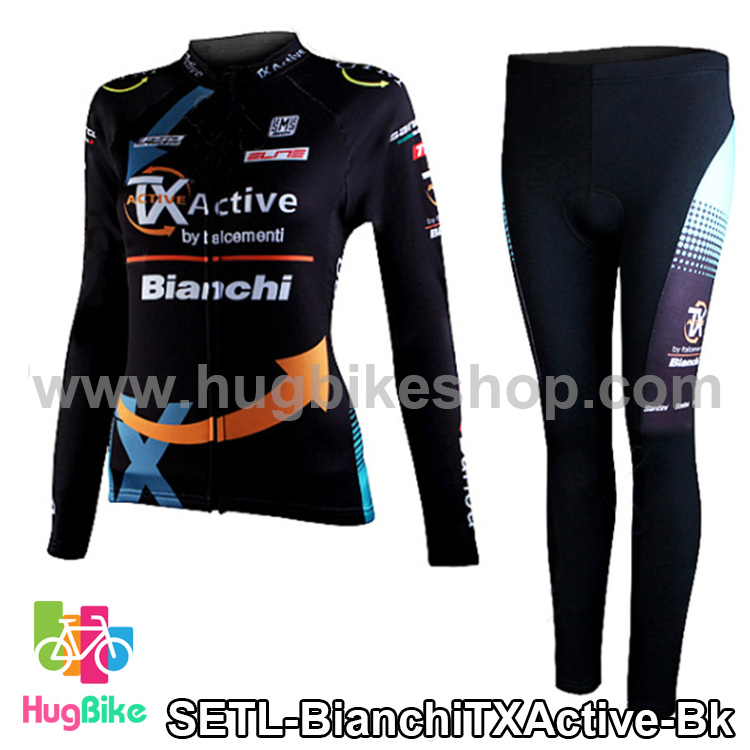 ชุดจักรยานแขนยาวขายาว Bianchi (01) TX Active สีดำ