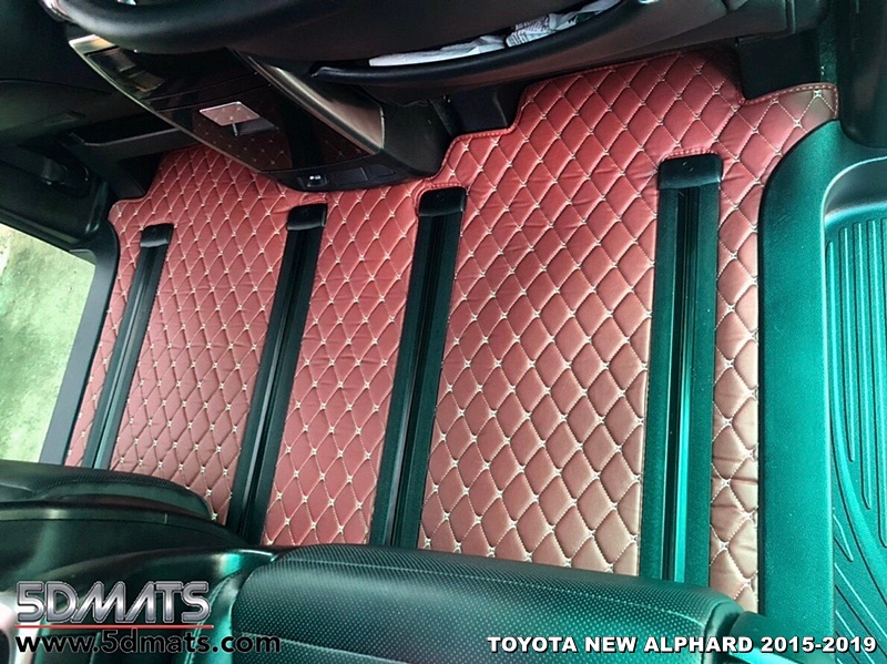 พรมปูพื้นรถยนต์6D TOYOTA ALPHARD (ปี2015-2020) หนาพิเศษ สีไวน์แดง เต็มคัน